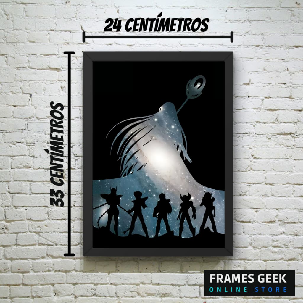 Os Cavaleiros do Zodíaco Sombra Quadros Decorativos Quarto Sala  Gamer Setup Moldura