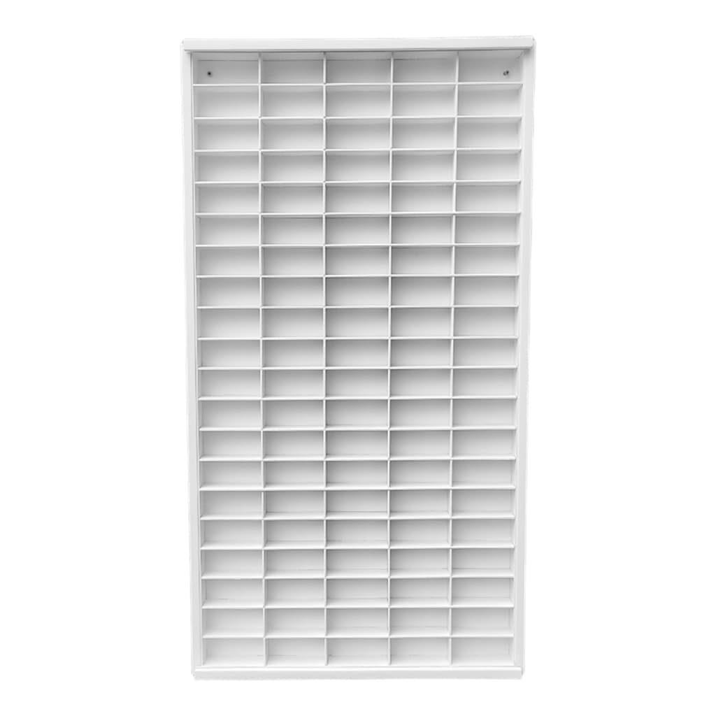 Estante Em Mdf Ultra 100 Nichos Vertical com tampa em acrílico Hot Wheels cor BRANCO