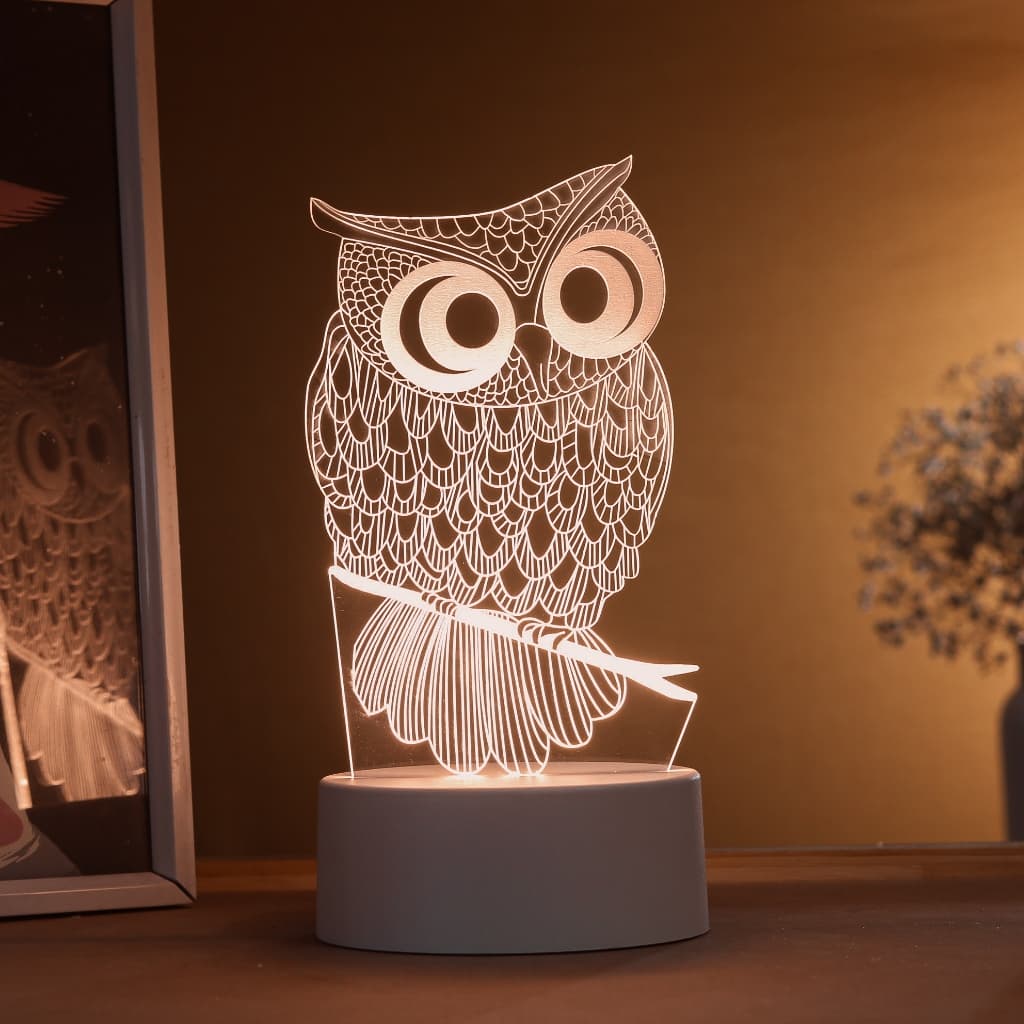 Luminária LED 3D de Mesa / Luz Noturna Presente Criativo/Decoração - coruja, aves, animais,Infantil