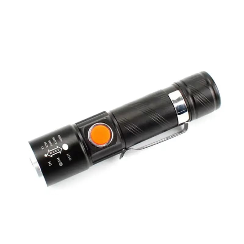 Mini Lanterna Tática Recarregável Usb Led T6 Zoom 3 Modos Iluminação