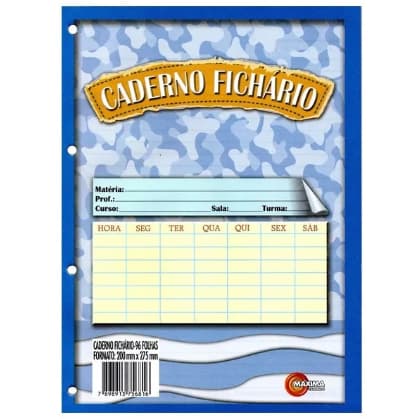 Bloco de Fichário 96 Folhas Maxima REFIL PARA FICHARIO Caderno Universitário com 96 folhas coladas