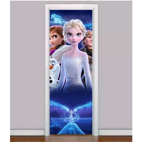 Adesivo Para Porta FROZEN -  Princesa - Desenho - Cinema - Gelo