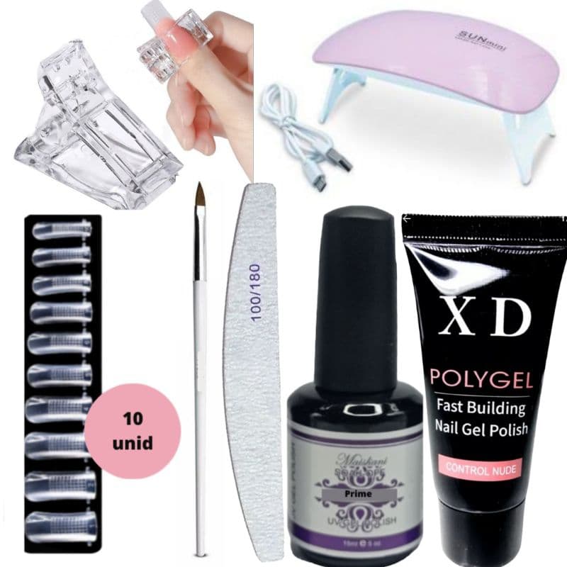 Kit unha de gel Polygel poligel Alongamento de unha Mini Cabine Molde F1