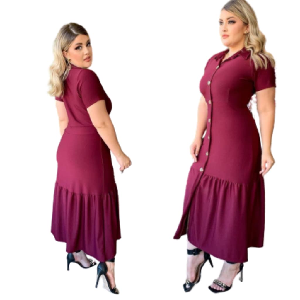 Vestido Social midi moda evangelica com uma maria