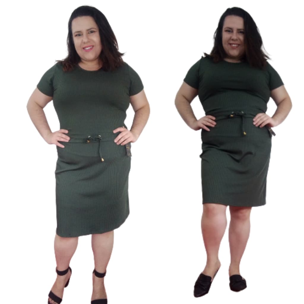 Vestido Canelado Moda Evangélica