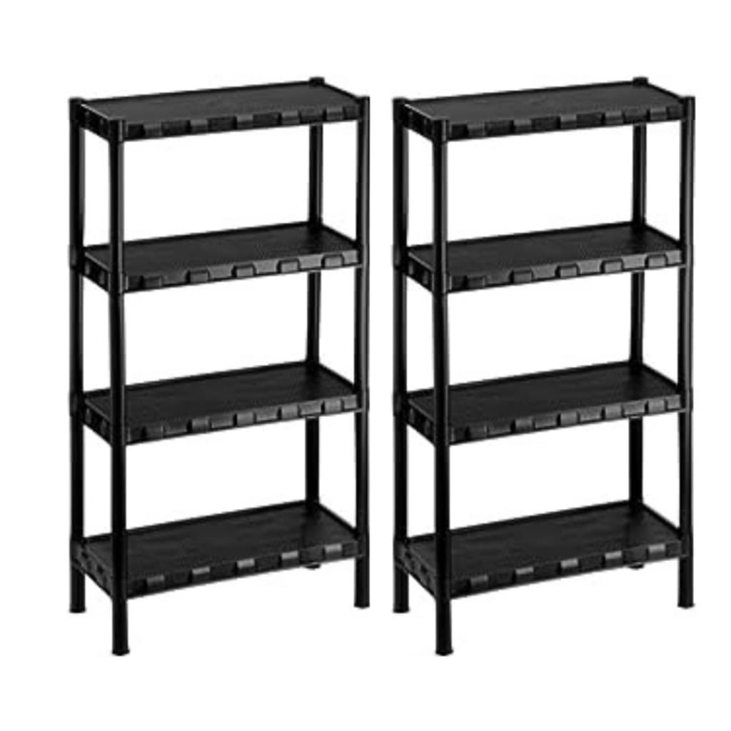 Kit Com 2 Estantes Prateleira Modular Multiuso Organizadora Plástico com 4 Prateleiras - COM PEZINHOS - Agraplast