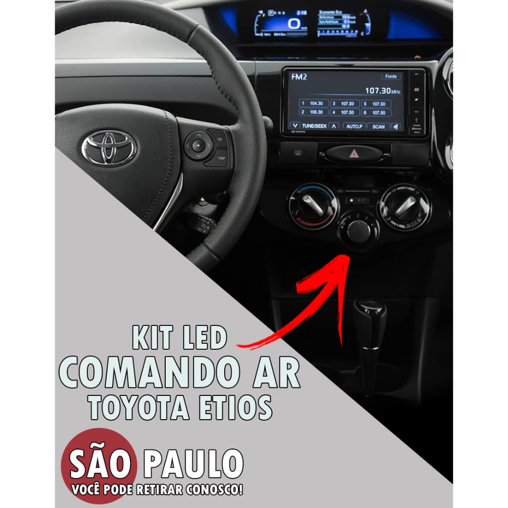 Kit Led Comando Do Ar E Lanterna Da Placa Etios 2012 Ao 2019