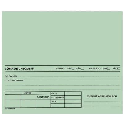 Copia Cheque Bloco C/ 100 folhas 190x160 Sao Domingos