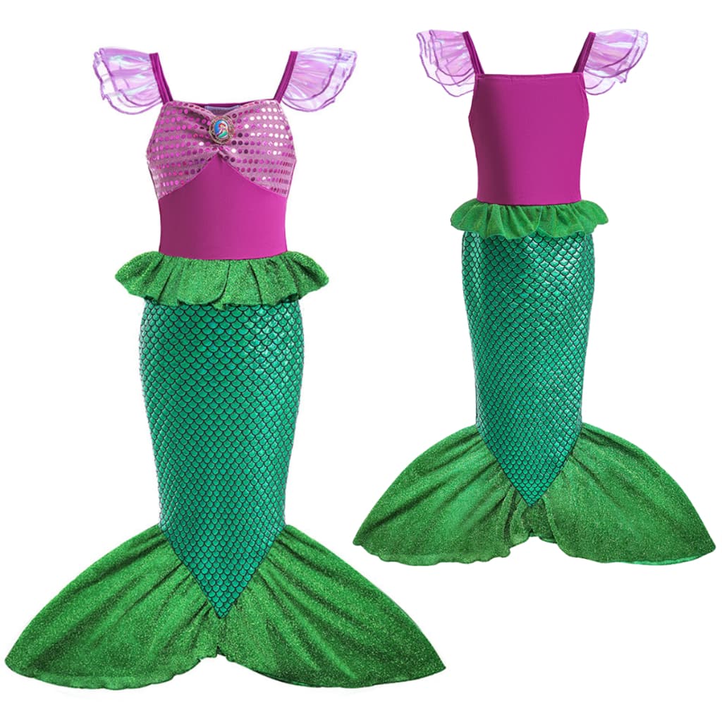 Fantasia Infantil Ariel De Sereia Luxo Brilho Princesa Cauda Pequena Sereia