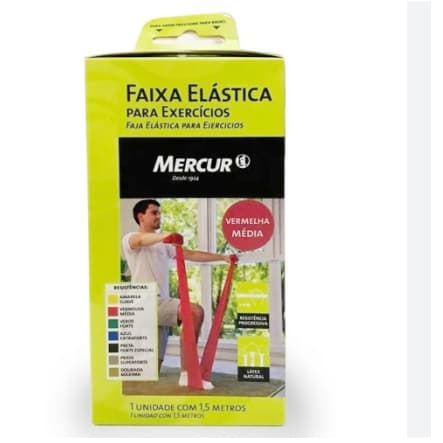 Faixa Elastica Para Exercicios Média - 1,5M Mercur - Vermelha