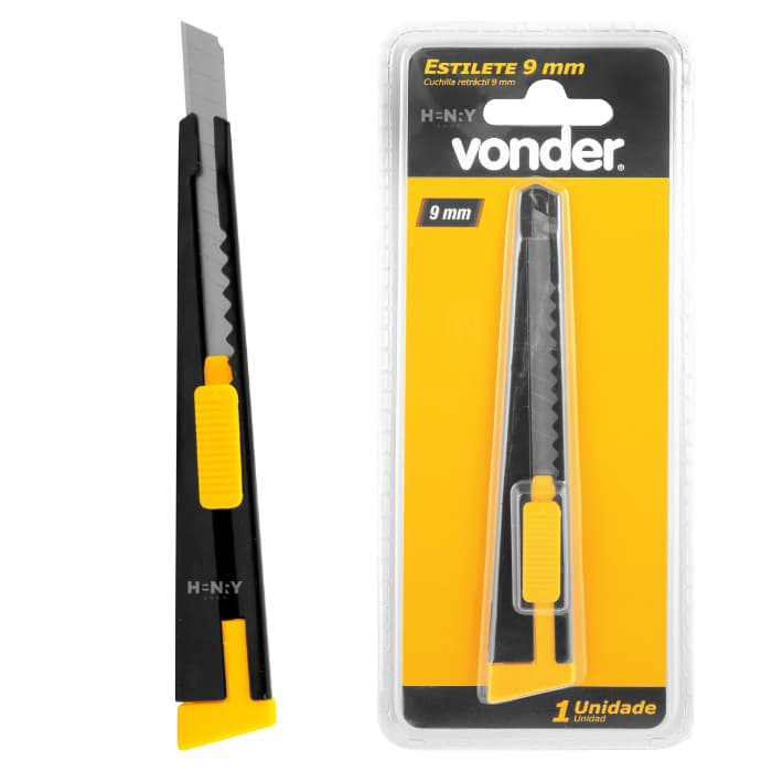 Estilete 9mm Profissional Estreito Lâmina de Precisão - Vonder