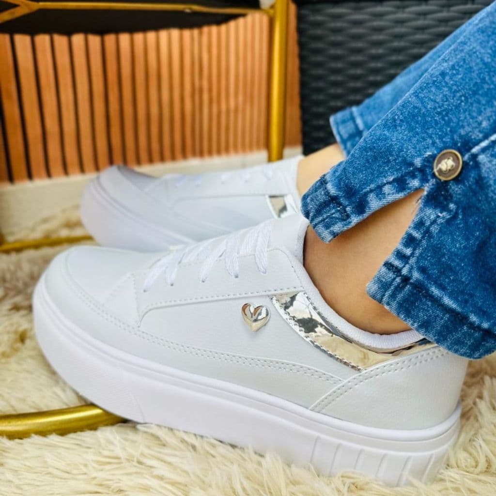 Tenis Branco Feminino Casual Sola Leve Macio Confortavel