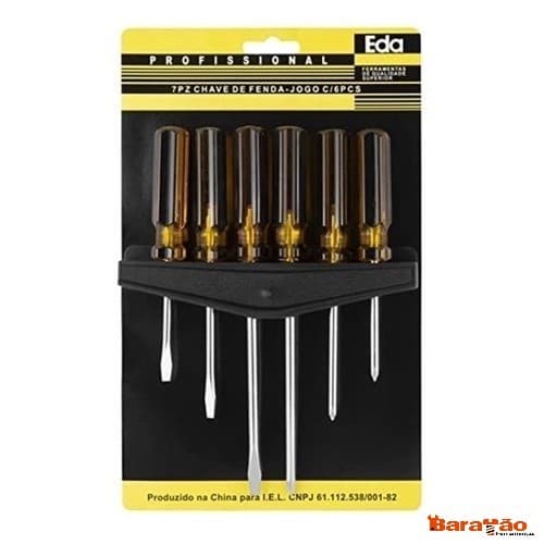 Jogo de Chave De Fenda Philips com 6 peças 7pz Eda