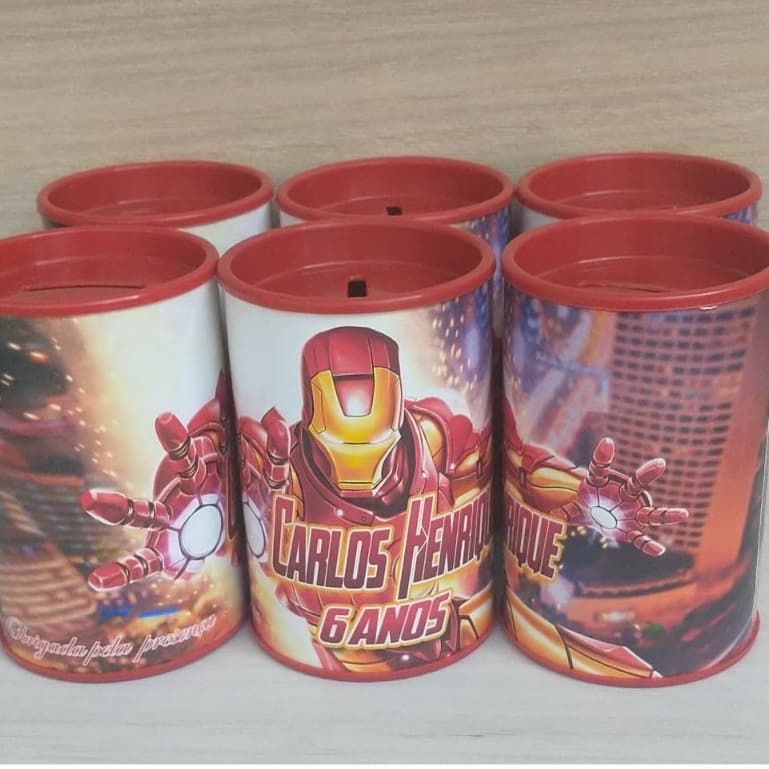 10 cofrinhos personalizado para festa infantil lembrancinha Homem de ferro