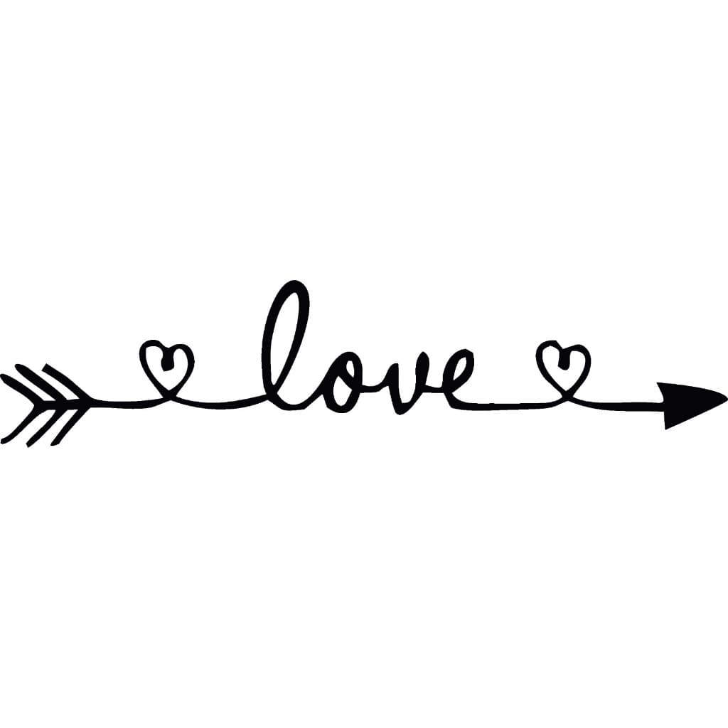 frase love flecha coraçao decoração pedrede mdf