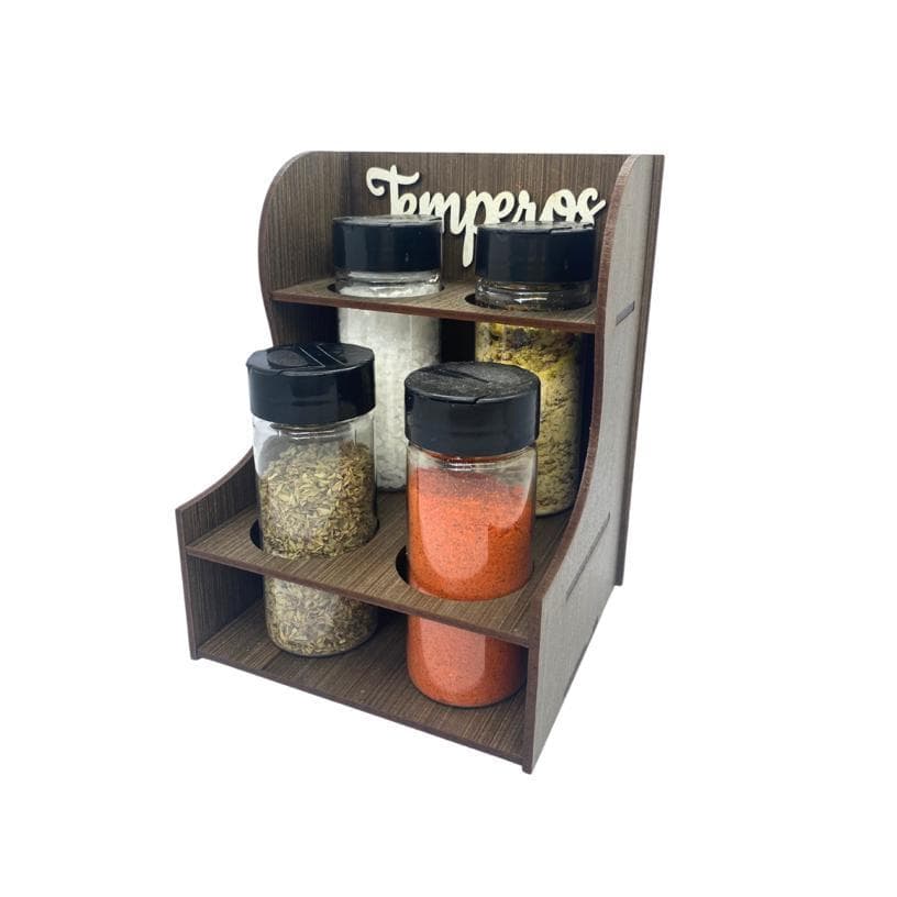Porta Condimentos Temperos + 4 Potes Completo Premium Com Potes Para Temperos Cozinha