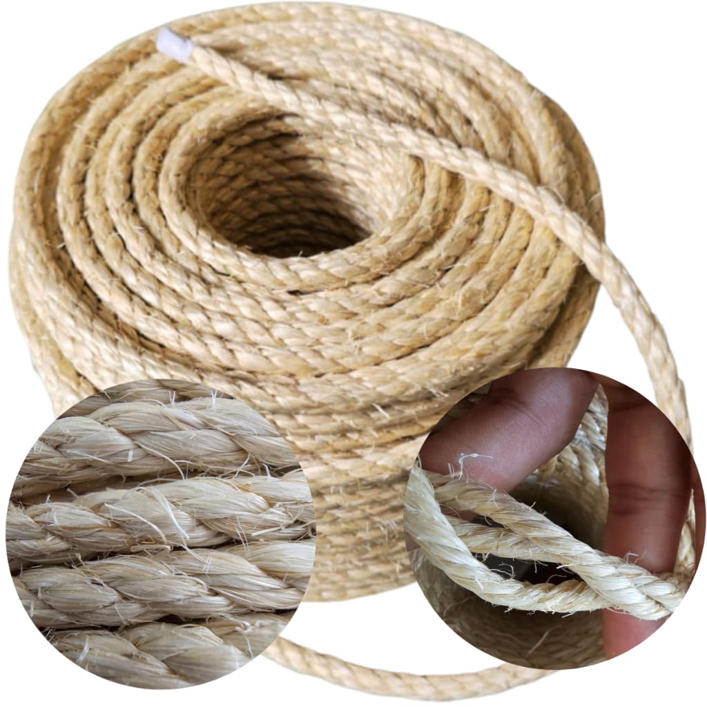 CORDA DE SISAL LASIS 8MM ARRANHADO DE GATO 10 METROS ARTESANATO ARRANHADORES DECORAÇÃO RUSTICA JUTA
