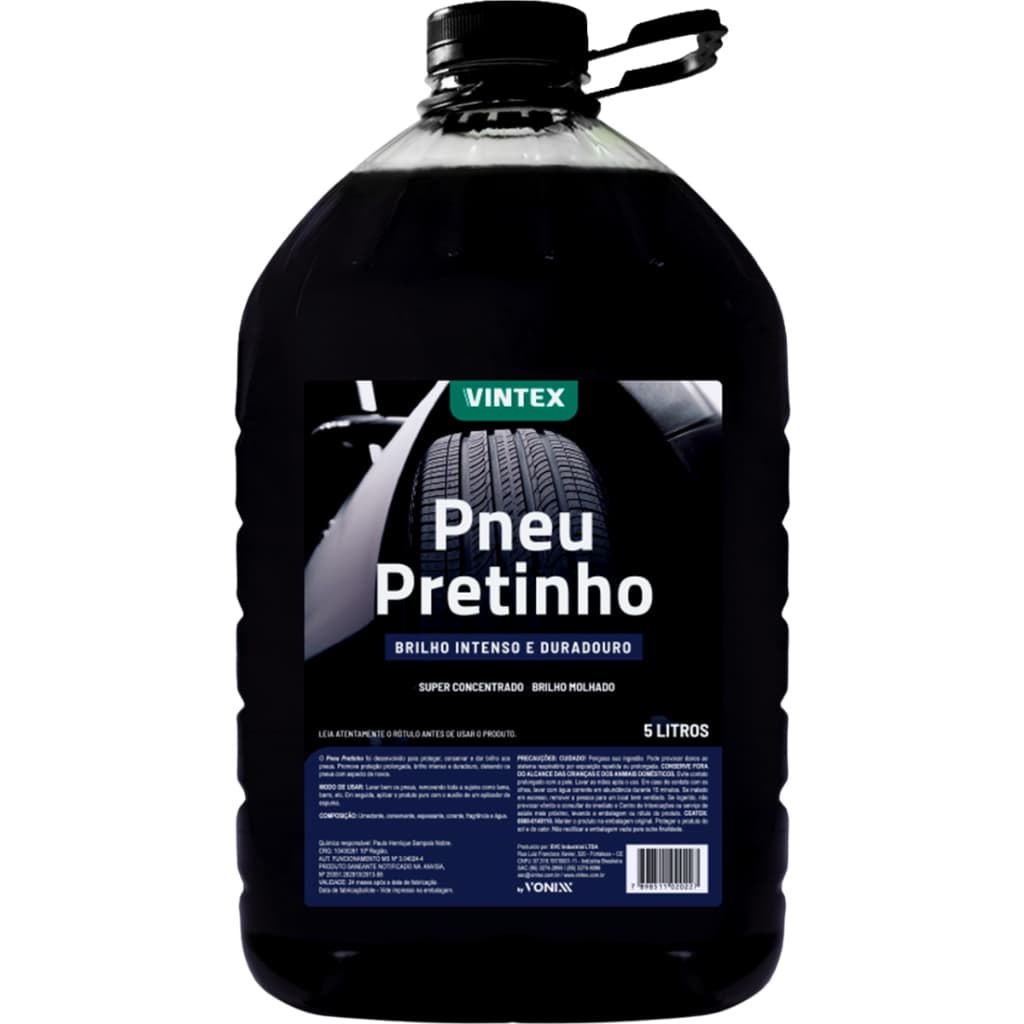 Produto para Pneu Brilho Molhado Resistente a Água Pneu Pretinho 5L Vintex