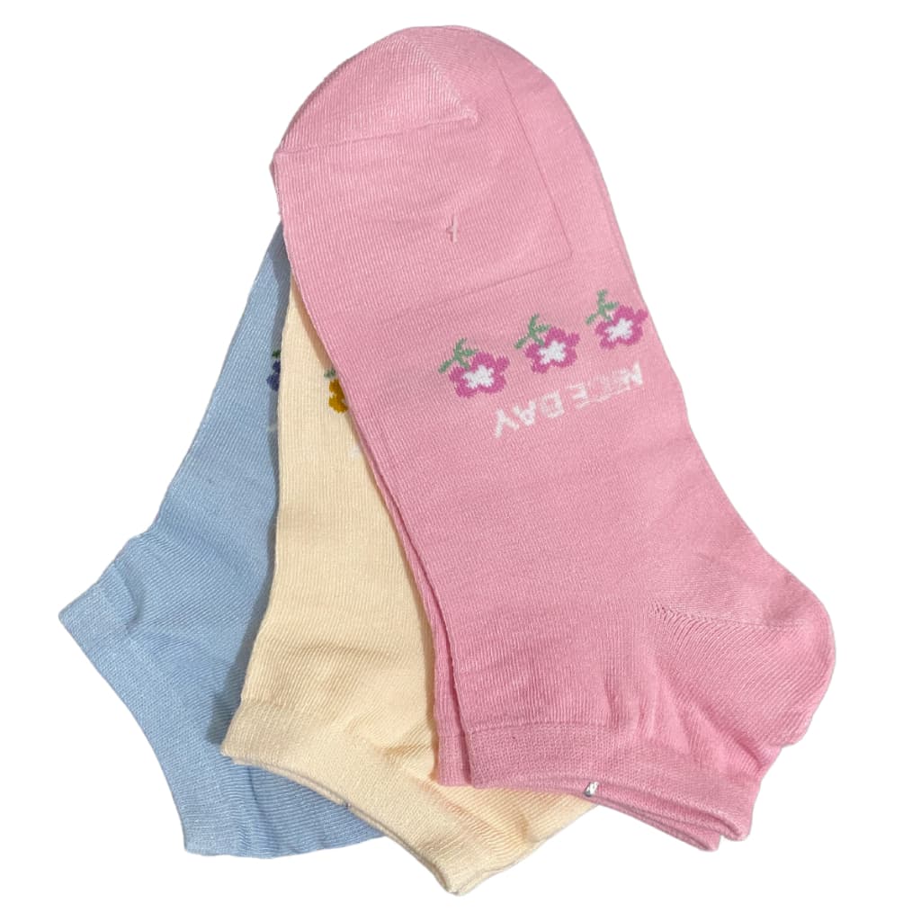 Meia Feminina Adulto Colorida Algodão Soquetes Kit 3 Pares Meias Mulher Cano Curto Confort Macia Qualidade Unissex Soquete Sapatilha