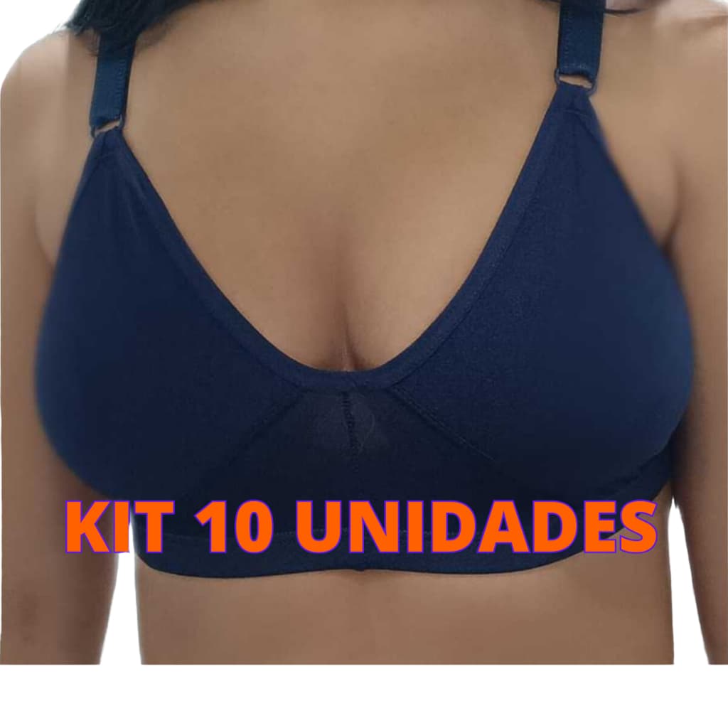 Kit 10 Sutiã De Sustentação Reforçado Sutia Sem Bojo 0062