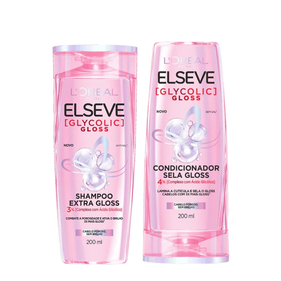 KIT ELSEVE GLYCOLIT GLOSS SHAMPOO+CONDICIONADOR 200 ML