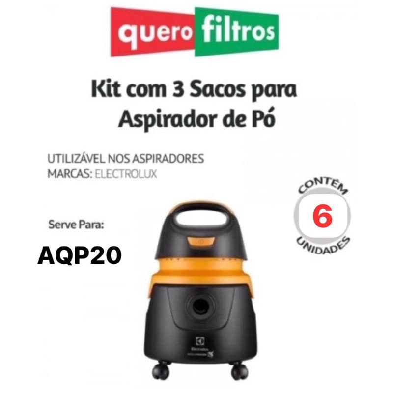 06 Sacos Filtro para aspirador de pó Electrolux AQP20