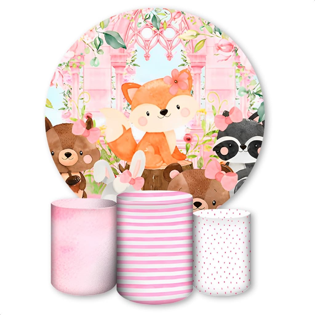 Kit Capa Painel + Trio Capas de Cilindros Sublimado Tema Bosque 1455