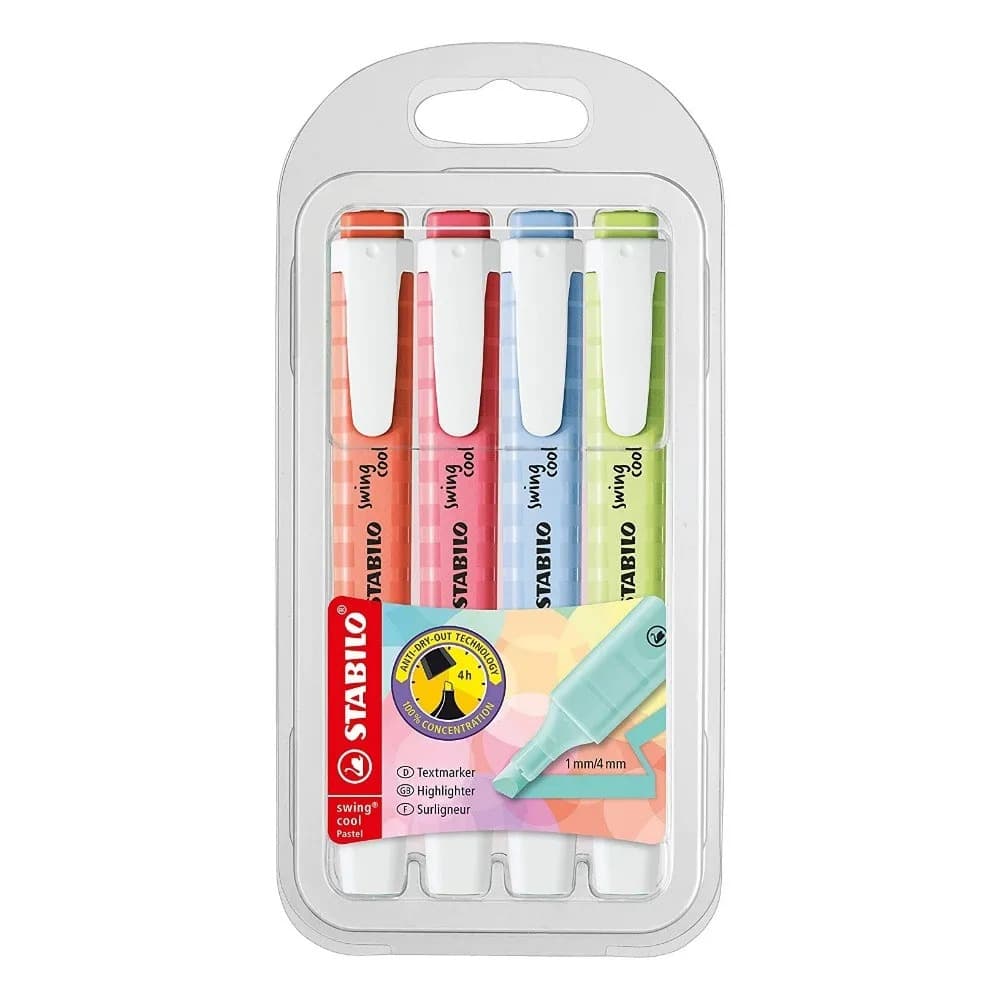 STABILO - 4x Marca-textos Swing Cool 275/4-08-1