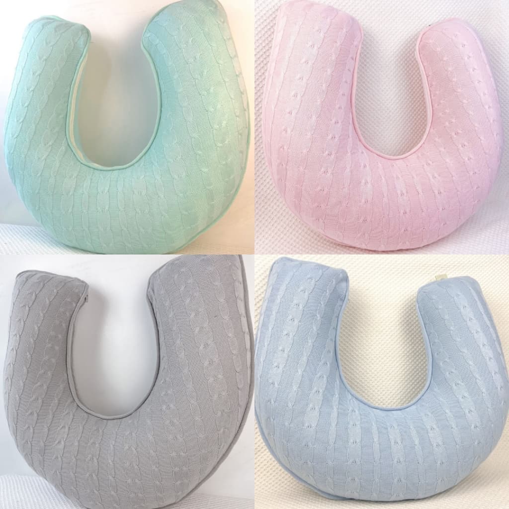 Almofada Para Amamentação Tricot Travesseiro De Amamentar Bebe Menino Menina Várias Cores