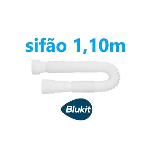 SIFÃO SANFONADO PARA PIAS , TANQUE E LAVATORIOS  110 CM BLUKIT em estoque.