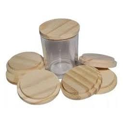 40 Copos de Vidro Para Vela 70 ml -COM ou SEM Tampa de pinus