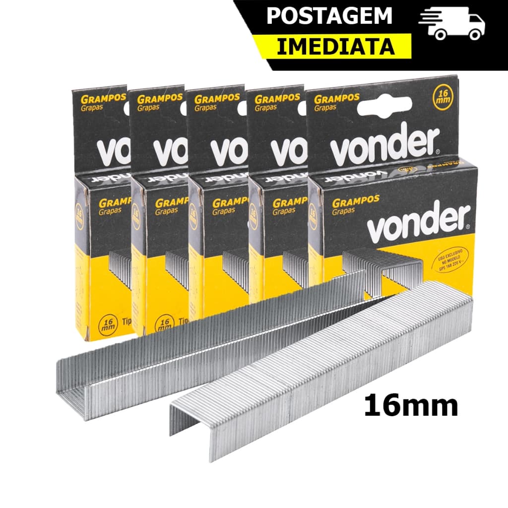 Grampo Para Grampeador Elétrico Gpe168 16mm 5000un Vonder