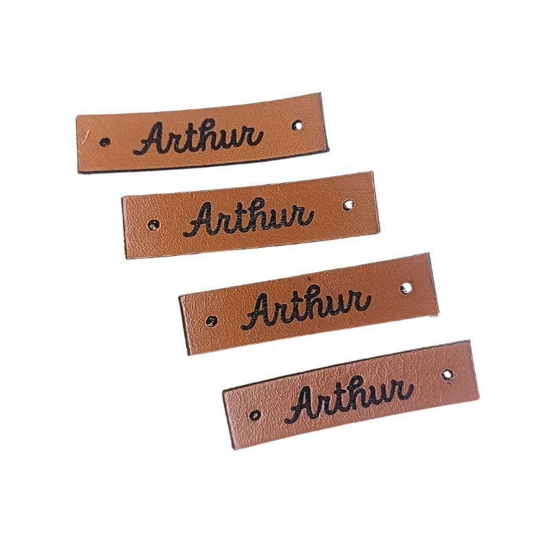 Etiquetas de Couro Sintético 1,5mm - 4x1 Retangular