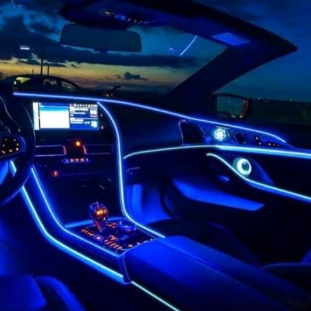 Fio Neon com Aba 5 metros para uso interno em auto - Ideal para Carros
