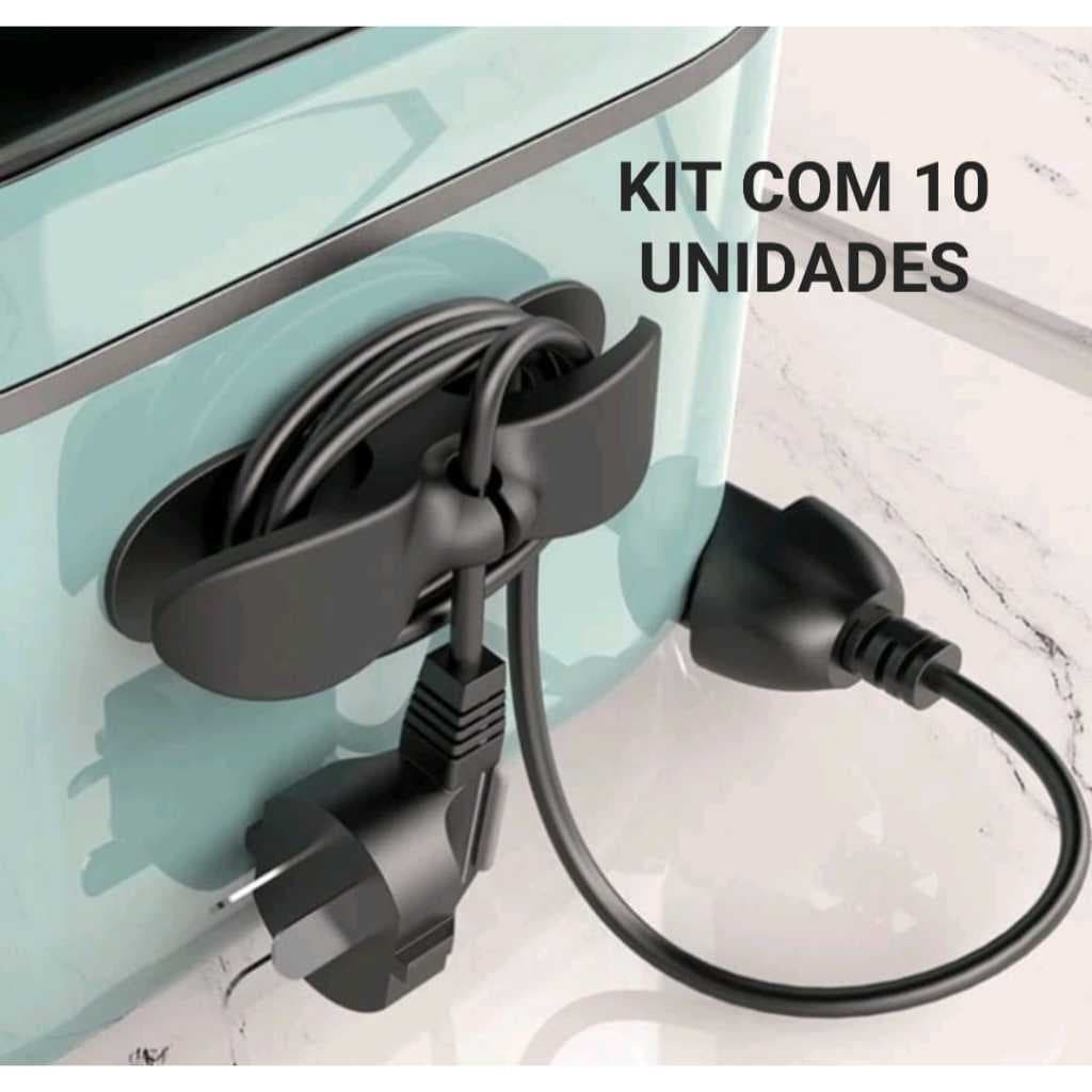 Kit 10 Suporte Para Organizar Fios De Silicone Clipes Armazenamento Organização