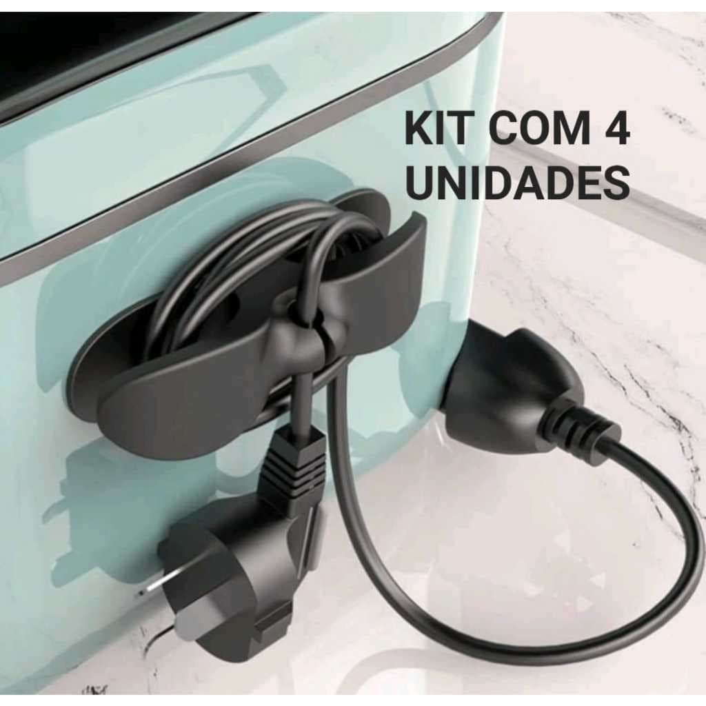 Kit 4 Suporte Para Organizar Fios De Silicone Clipes Armazenamento Organização