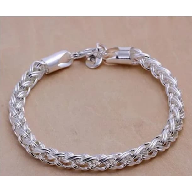 pulseira prata grumet 10mm 19cm