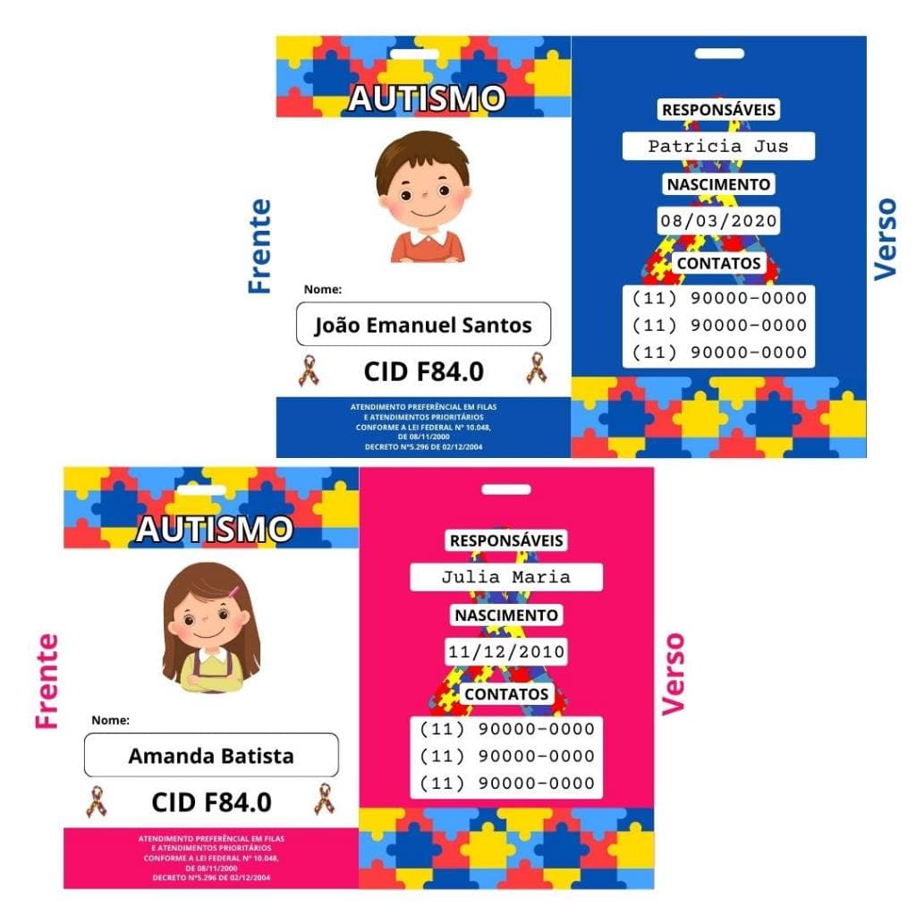 Crachá De Identificação Autista