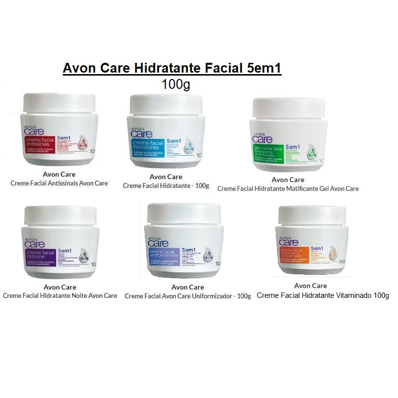 Creme Facial Avon Care 5 em 1. Antissinais; Uniformizador; Hidratação intensa; Matte, Vitaminado.