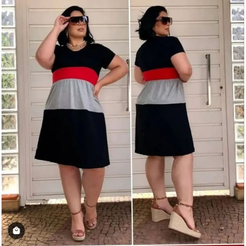 Vestido Plus Size Tecido Viscose Casual
