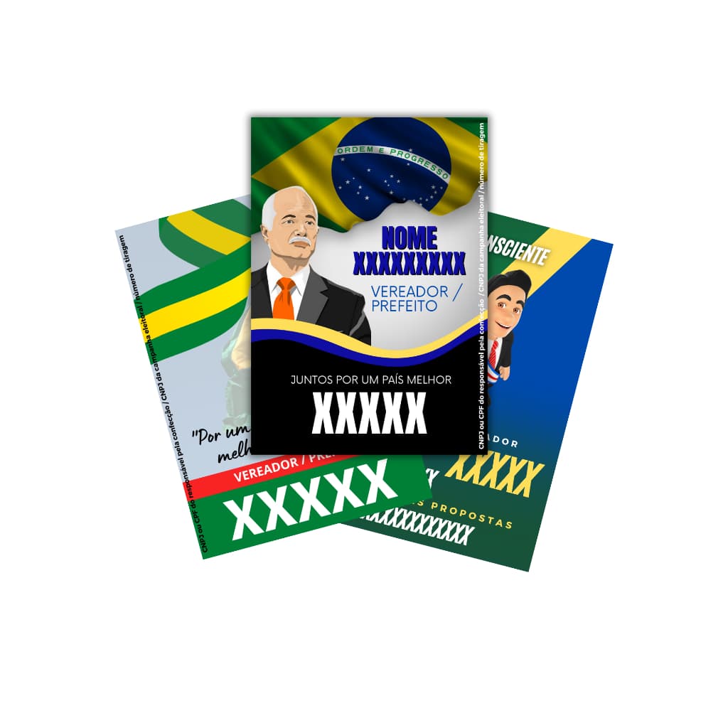 Santinho Político Eleitoral 21x30cm Papel 135g Brilhante - 500, 1.000 e 2.000 Unidades