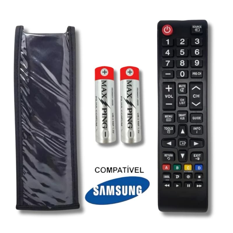 Kit Controle Remoto Capa De Proteção Compatível Samsung Smart TV Universal