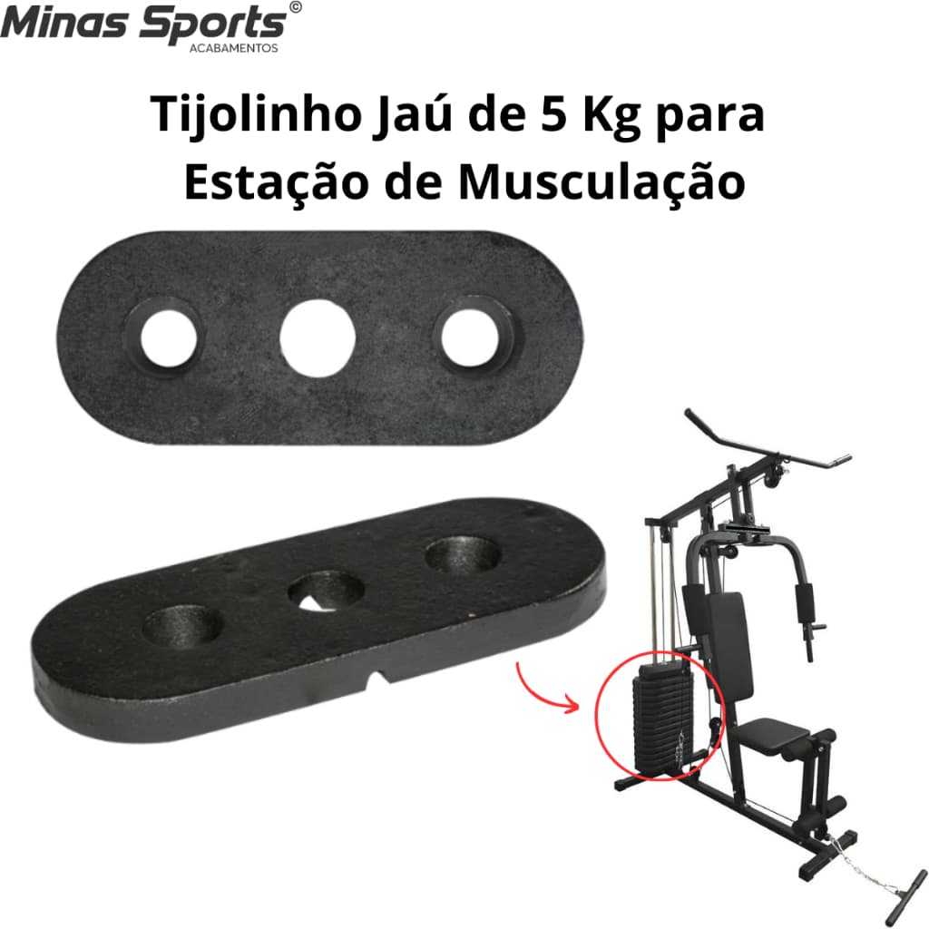 Tijolinho Jaú 5 Kg Pintado Unid. p/ Máquina Aparelho Musculação / Peso Academia Treino Contra Peso