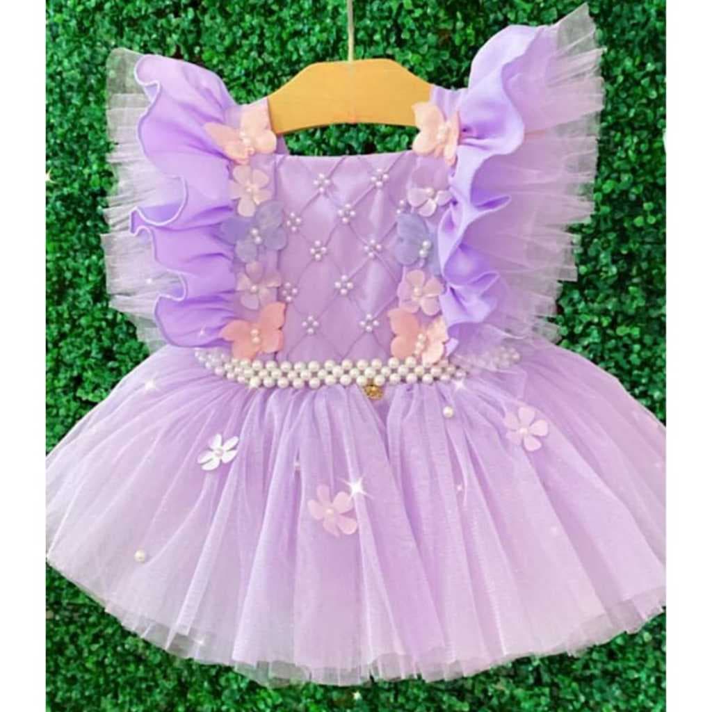 Roupa vestido luxo Infantil personalizado jardim encantado lilas bosques  das borboletas aniversario