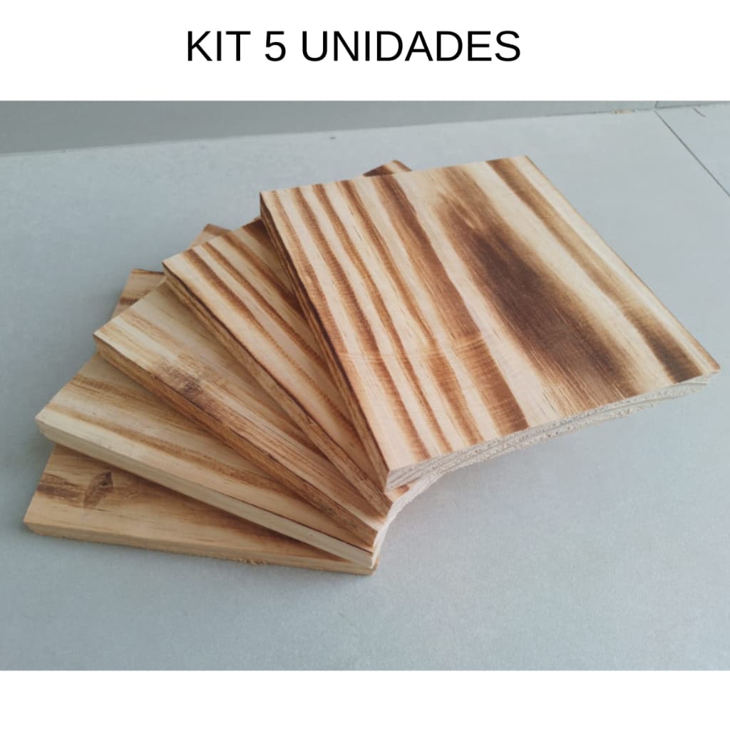KIT 5 Tábuas Madeira Pinus 15x15cm bem aparelhada e lixada Para Artesanato