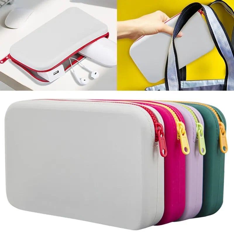 Bolsa De Silicone Organizador Necessaire  Impermeável Para Maquiagem E Cabos Piscina Praia Viagem Dia-a-Dia