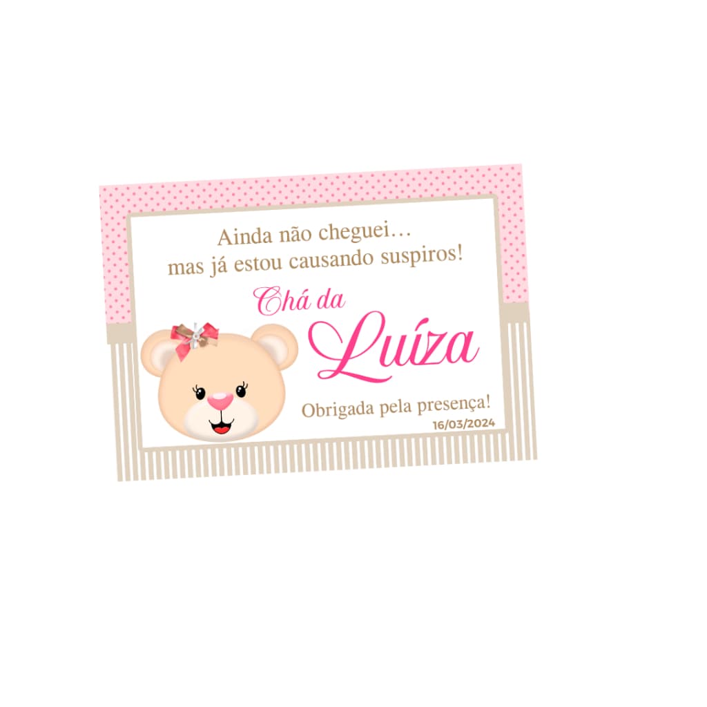 Tag para Lembrancinha Ursinha