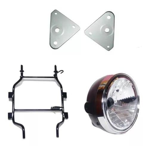 kit  1 farol twister  2001/2008 + 1 suporte farol +2 orelhas cromada+ 4chupetinhas