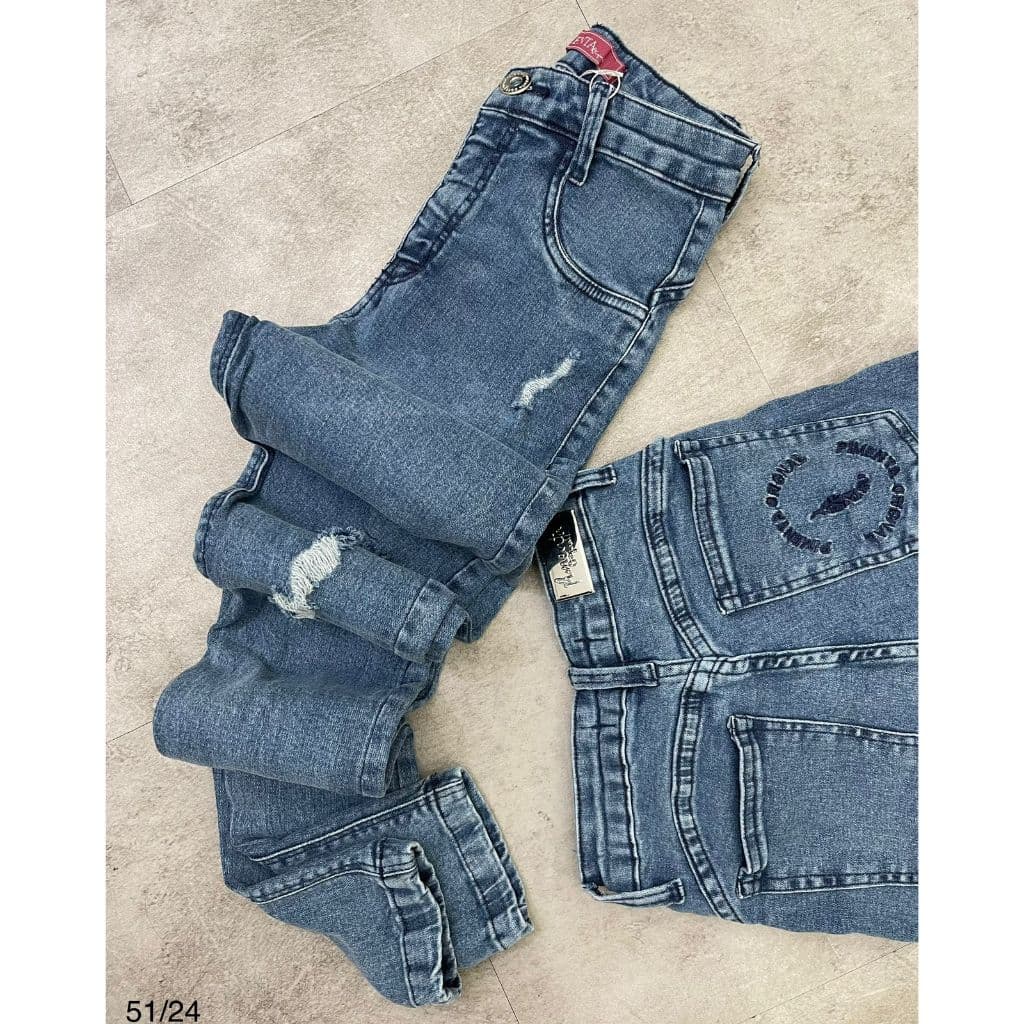 Calça Jeans Feminina Sal E Pimenta Skinny Linda Rasgada Envio Rapido