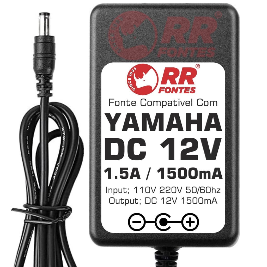 Fonte Carregador 12v Para Yamaha Teclado Digital Ez-20